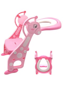 Buy Potty Training Chair, Baby Toilet Trainer with Step Stool Ladder, Foldable Potty Toilet Seat for Kids (Pink) in Saudi Arabia