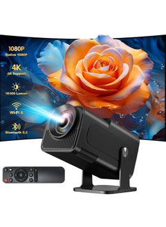 Buy Smart 4K Mini Projector HY320: Android TV 11.0, WiFi, Bluetooth, and 10000 Lumens Brightness in UAE