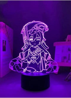 Buy 3D Night Light 3D Light Game Lamp Illusion Light Nightlight Genshin Impact Figure LED Game Decoration Lights for Decor Atmosphere Bedside Genshin Touch Sensor Lighting Yanfei in UAE