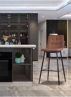 اشتري Dantrix Bar Stool Kitchen Counter Height Bar Stool High Chair Furniture For Dining Room Kitchen Bar - Pu Brown في الامارات