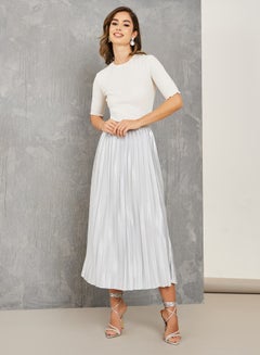Buy Pleated Shiny Maxi Skirt in Saudi Arabia