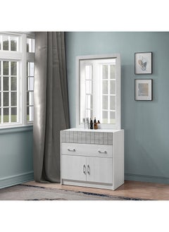 Buy Liverpool 2-Drawer 2-Door Young Dresser with Mirror 40 x 76 x 80 cm in UAE