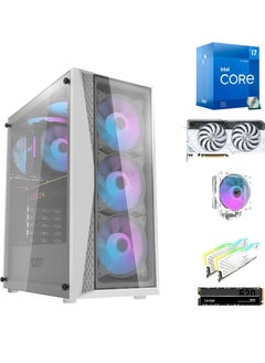 Buy Gaming PC Core INTEL CORE i7 12th Gen 12700F 3.60GHz ,Motherboard-ASUS PRIME B760M-A WiFi-6 D4/T-FORCE DELTA RGB RAM DDR4 32GB ( 2x 16GB ) 3600MHz - WHITE/ SSD 1TB M.2 2280 PCIe NVMe 3500Mb/s Gen3x4/Graphics Card ASUS DUAL NVIDIA GEFORCE RTX 4070 SUPER OC 12GB (2XFAN) GDDR6X - WHITE /Windows 11 Pro WHITE in Saudi Arabia