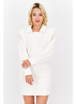 Buy Women Sportswear Fit Long Sleeve Outdoor Dress, White in UAE