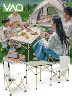 Buy 3PCS Portable Camping Folding Chairs and Tables Set Table and Chair Set Adult Outdoor Camping Chair Picnic Foldable and Easy to Carry Perfect for Camping Outdoor Survival Travel Garden in Saudi Arabia