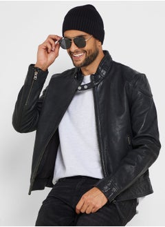 Buy Zip Through Pu Jacket in UAE