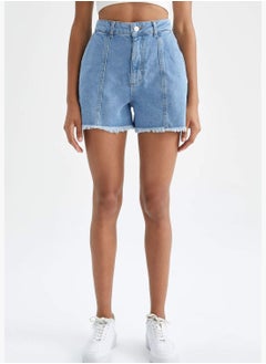 Buy Mom Fit Mini Denim Shorts in UAE