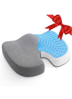 اشتري Seat Cushion, Comfortable Gel-Enhanced Seat Pad for Office Chair Car Seat, Memory Foam Non-Slip Desk Chair Cushion Pillow for Sciatica, Coccyx, Tailbone & Back Pain Relief في الامارات