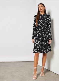 Buy Floral Print Knee Length Dress in Saudi Arabia