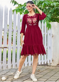 Buy Embroidered Rayon Summer Wear Kurti in UAE