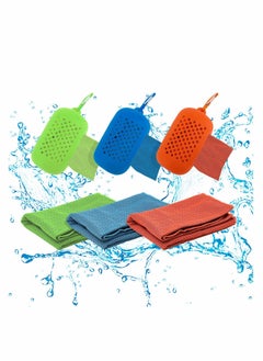 اشتري Cooling Towels for Neck and Face with Carry Case 3 Packs, Workout Towel Athletes, Soft & Breathable Ice Towel, Microfiber Chilly في السعودية