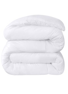 Buy Soft Solid Single Size Duvet Microfiber White 160 x 220cm in UAE