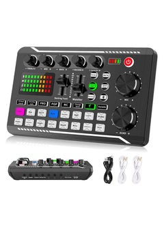 Buy F988 Live Sound Card, Live Sound Card and Audio Interface with DJ Mixer Effects and Voice Changer, Bluetooth Stereo Audio Mixer, for YouTube Streaming in UAE