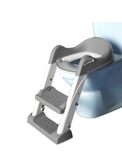 Buy Potty Training Seat Toddler Toilet Seat Step Stool Ladder Potty Toilet Seat For Baby Kids Boys Girls Potty Seat Potty Chair- Grey in UAE
