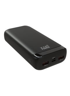 Buy Xcell Power Bank 20000MAH, 20W Output with Fast Charging, 50% Charging in 30 Minutes, Type C,Micro and 2USB Inputs Black Compatible with iPhone, Samsung, iPad, and More- Black in UAE