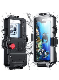 Buy Diving Phone Case Only for iPhone Series, Snorkeling Underwater Case 98FT/30M Photo Video,Waterproof Housing for iPhone 14/Pro/Pro Max/13/12/11 with Lanyard Black in UAE
