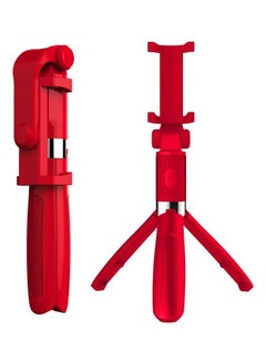 Buy Bluetooth Extendable Selfie Stick With Remote Tripod Stand Red in Saudi Arabia
