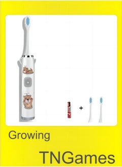 Buy Electric Toothbrush for Children with Three Brush Heads and One Battery White in Saudi Arabia