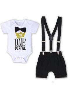 Buy Baby Boys First Birthday Outfit, Size 80 Baby Boy Outfit, Formal Suit Gentleman Romper Bow-tie Pants Outfits Set in UAE