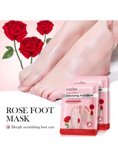 اشتري Pack of 3 Damask Rose Exfoliating Foot Mask Multi-Whitening Essence Energy, Intensive Nourishment And Care Of Foot, Anti-cracking, Hydrating And Repairing في الامارات