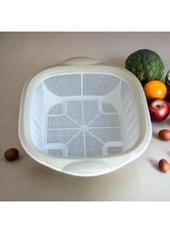 اشتري Kitchen Colander | Plastic Strainer Basket Fruits And Vegetable Washing Bowl | Rice Strainer | Sink Strainer | Fruits Basket | Mesh Colander Drain Net Basket, Mixed Colors 40 Cm في الامارات