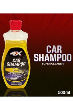 Buy 4X Advanced Formula Car Shampoo, High-Efficiency Super Cleaning Solution with Power Foam Action-500ml in Saudi Arabia