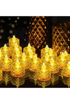 Buy Ramadan Decorations Lights, 24Pcs Ramadan Candles Lights, Flameless Decorative Smokeless Transparent LED Tea Light Candle, Ramadan Decoration for Home in UAE