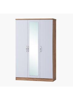 Buy Juno 3-Door Wardrobe with Mirror 119.5 x 193 x 55 cm in Saudi Arabia