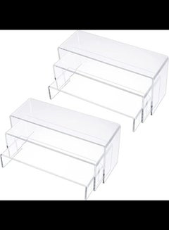 Buy SMARTPOINTS Acrylic Display Risers, Clear Rectangle Stands Shelf for Display 6pcs in Saudi Arabia