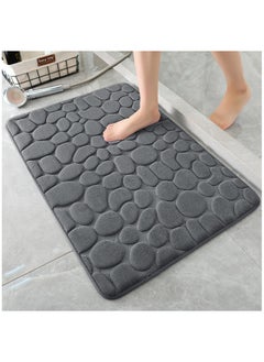 اشتري Memory Foam Bath Mat Cobblestone Bathroom Rugs Super Water Absorbent Machine Washable Bath Rugs (Gray 40 * 60CM) في السعودية