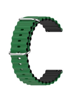 اشتري 22mm Ocean Band for Samsung Galaxy Watch 3 /Galaxy Watch /Gear S3 Frontier/Classic/for Huawei Watch gt 3/Pro/gt2/pro/gt ,Silicone Sport Strap Wristband Women Men (Green Black) في مصر