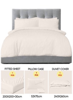 Buy 6 Pieces Super King Bed Sheet Set With Duvet Cover Bedding Set in UAE