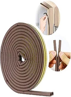 اشتري Goolsky Door Seal D-Type Strip Weather Stripping Self Adhesive Foam for Doors and Windows, Soundproofing Weatherstrip Gap Collision Avoidance（Brown في الامارات