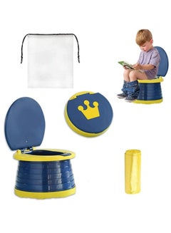 Buy Portable Potty For Kids, Toddlers Foldable Travel Potty Training Seat Children's Portable Toilet Potty Chair Toddlers Training Toilet, Blue in Saudi Arabia