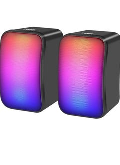 Buy Faster FS-71 Computer Speakers USB Gaming Speakers with Colorful LED Light- Stereo Mini Multimedia Portable Speaker for Desktop Computer Monitor Laptop- Speakers for PC in UAE