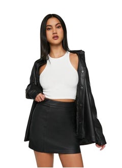 اشتري Faux Leather High-Rise Mini Skirt في مصر