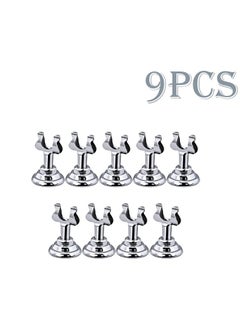 Buy Set Of 9 Pcs Metal Table Number Card Holder Silver 2.8 x 4centimeter in UAE