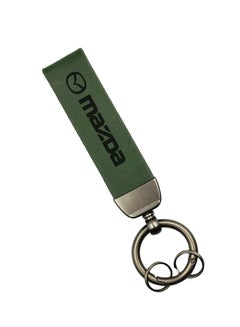 Buy Elegant MAZDA Logo Keychain PU Leather And Metal Finish - Compact Design  Green in Saudi Arabia