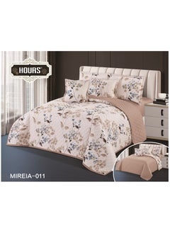 Buy Compressed double-sided floral bed comforter set, 6 pieces, size 240 * 220 cm in Saudi Arabia