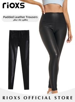 Buy Women's Faux Leather Leggings High Waisted Stretch Leather Pants Pleather Tights for Women in UAE