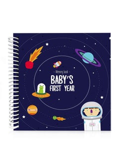 Buy Astronaut Theme First Year Baby Memory Book | 12 Stickers Included | 1St Photo Album With Stickers And Frames To Add Your Pictures In A Gorgeous Way | Outer Space Edition | Great Gift For New Moms in Saudi Arabia