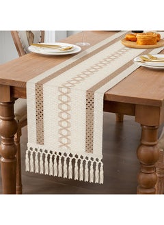 Buy Table Runner 72 Inches Long Macrame Table Runner Farmhouse Style Table Runner with Tassels, for Party Rustic Wedding Bridal Shower Dining Decor 12x72 Inches 30 x 183cm in UAE