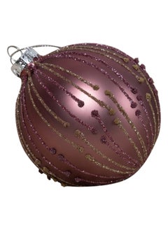 Buy Christmas Glitter Ball, Dark Mauve - 8 cm in UAE