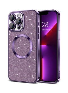 Buy iPhone 13 Pro Case Glitter, Clear Magnetic Phone Cases with Camera Lens Protector [Compatible with MagSafe] Bling Sparkle Plating Soft TPU Shockproof Protective Cover Women Girls in UAE