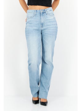 اشتري Women Regular Fit Washed Denim Jeans, Blue في الامارات