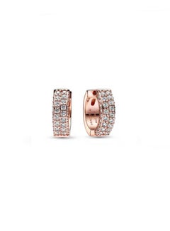 Buy Pandora Timeless Women's Fashion Versatile Classic Cubic Zirconia Rose Gold Double Rows Pav é Dense Inlaid Earrings Earrings Earstuds Pendant Earring Gifts 282622C01 in UAE