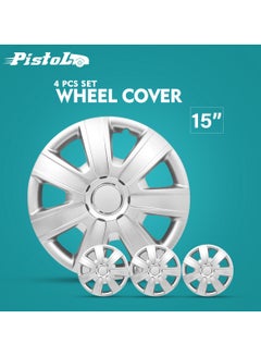 Buy 15 inch Car Wheel Cover 15 inch Hubcaps 4 Pcs Set Tires Automotive Hub Wheel Cap ABS Material Wheel Cap in Saudi Arabia