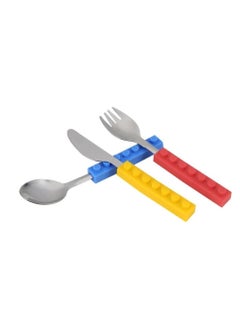 Buy Brain Giggles Kids Building Blocks Cutlery 3pc-Set in UAE