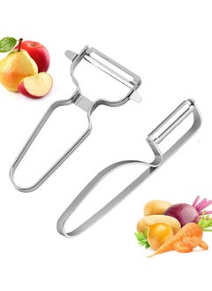 اشتري Peelers, Vegetable Slicer Fruit Peeler for Kitchen, Veggie Peeler, Sharp Knife, Y Shaped & I Stainless Steel Potato Tomatoes and Planer, Potato, Fruits (2PCS) في السعودية