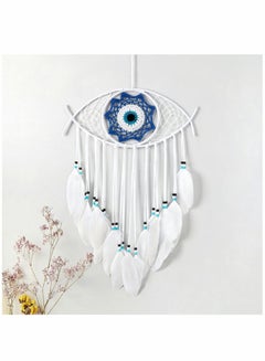 اشتري Evil Eye Dream Catcher, Handmade Macrame Evil Eye Wall Hanging for Boho Room House Decor في السعودية